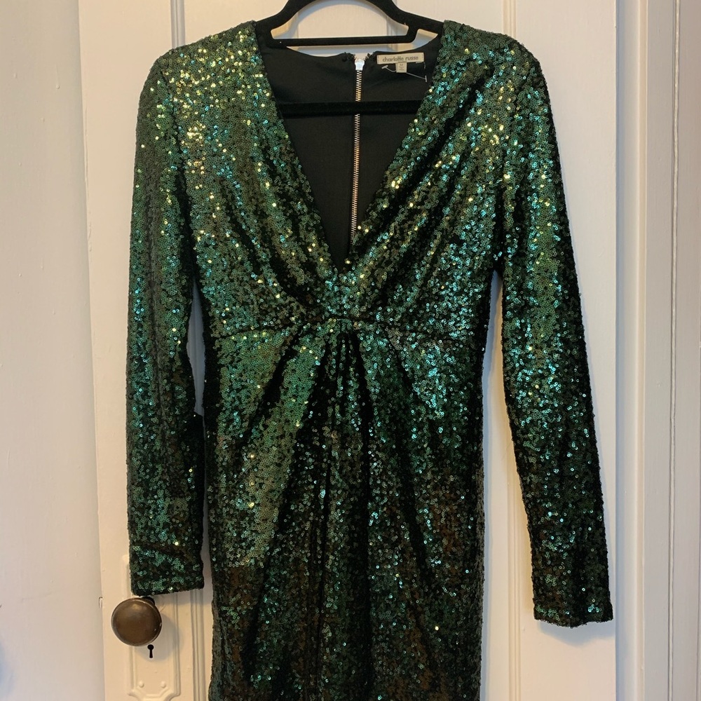 Emerald green sparkle dress